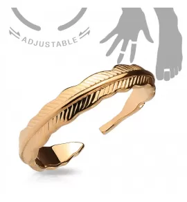 Безразмерное незамкнутое кольцо для пальцев ног/на фалангу TATIC R-A17519-RD с узором пера