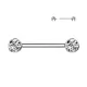 Штанга для пирсинга сосков из титана Pirslab TIK01-C с фианитами