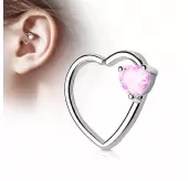 Серьга "Сердце" для пирсинга хряща левого или правого уха PiercedFish --RXH02 из латуни