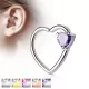 Серьга "Сердце" для пирсинга хряща левого или правого уха PiercedFish --RXH02 из латуни
