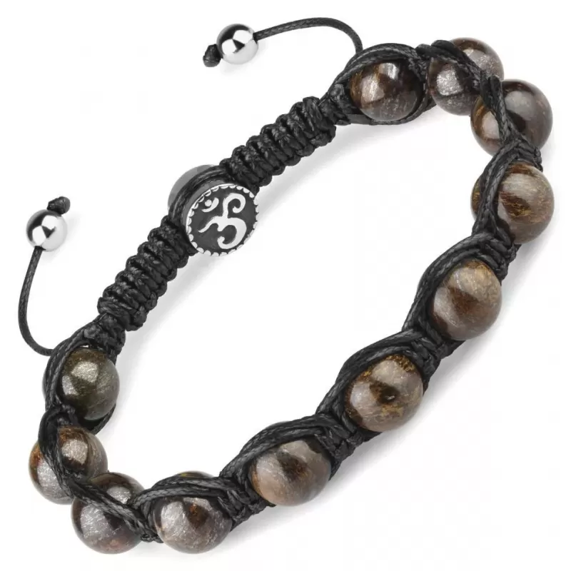 Браслет Everiot Select LNS-2265 Шамбала из бронзита с символом "ОМ"