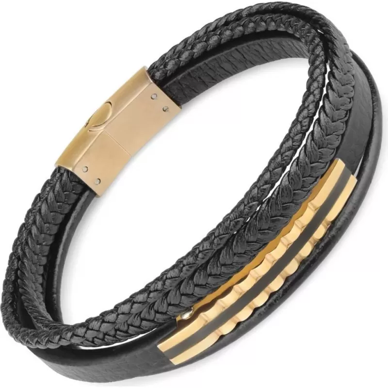 Плетеный браслет из экокожи TATIC SLQ-1016R черный мужской