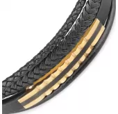 Плетеный браслет из экокожи TATIC SLQ-1016R черный мужской