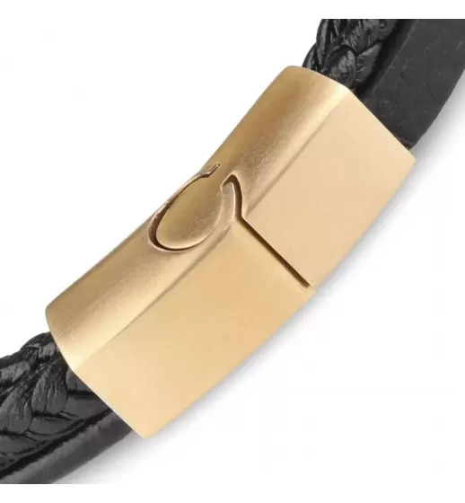 Плетеный браслет из экокожи TATIC SLQ-1016R черный мужской