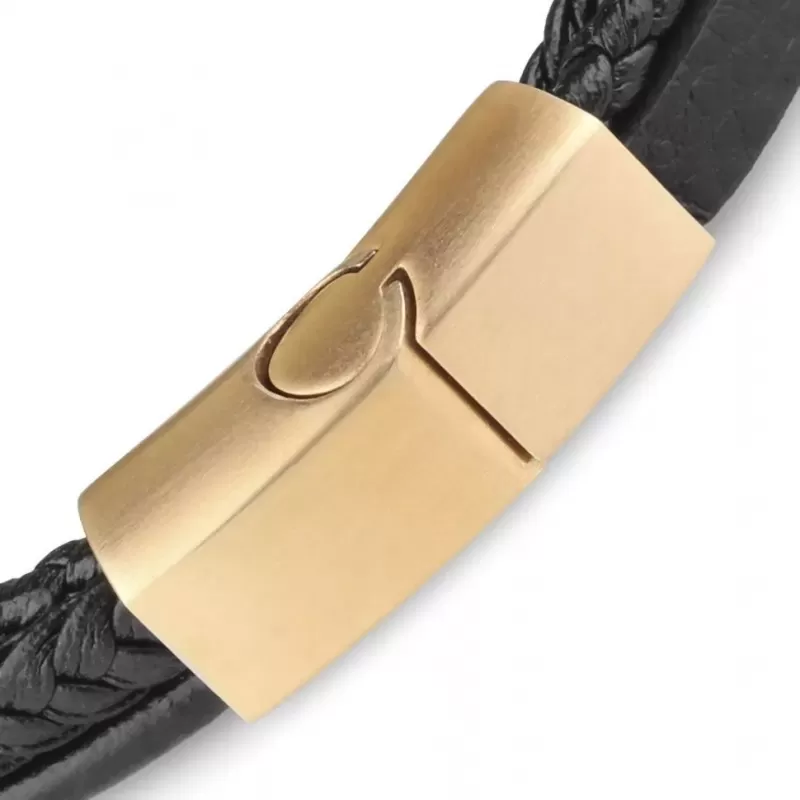 Плетеный браслет из экокожи TATIC SLQ-1016R черный мужской