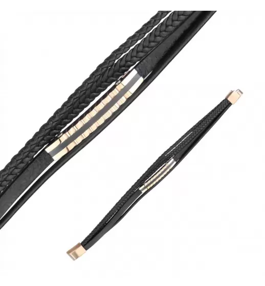 Плетеный браслет из экокожи TATIC SLQ-1016R черный мужской