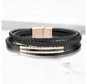 Плетеный браслет из экокожи TATIC SLQ-1016R черный мужской