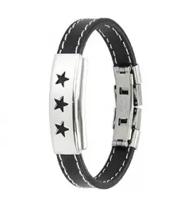 Браслет мужской TATIC SSBM-0255 из стали и каучука со звездами