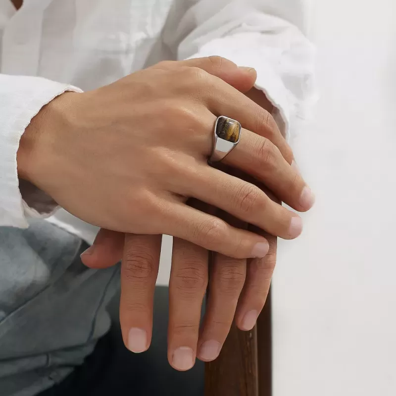 Мужской перстень из стали RSS-7125-ST