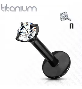 Серьга микролабрет 1,2 мм из титана с фианитом для пирсинга губ, хеликса, трагуса Pirslab T23LI3-KC