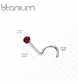 Титановая серьга для пирсинга носа (нострил) Pirslab T23NO4-AB с фианитом