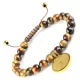 Браслет Шамбала Everiot Select LNS-2166 из камня тигровый глаз с молитвой и крестом