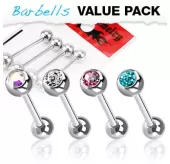 Набор из 4 штанг для пирсинга языка PiercedFish VB-011