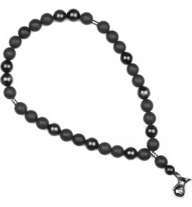 Четки из агата и камня соколиный глаз Everiot Select LNS-2168 с подвеской в виде денежного мешочка