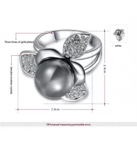 Кольцо ROZI RG-56520 с жемчужиной графитового цвета