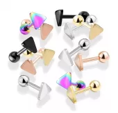 Серьга микроштанга для пирсинга уха PiercedFish JA02-ST из стали