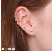 Серьга микроштанга для пирсинга уха PiercedFish JA02-ST из стали