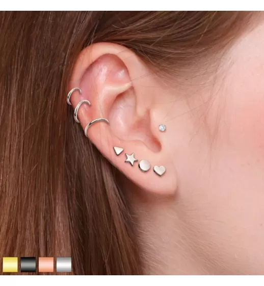 Серьга микроштанга для пирсинга уха PiercedFish JA02-ST из стали