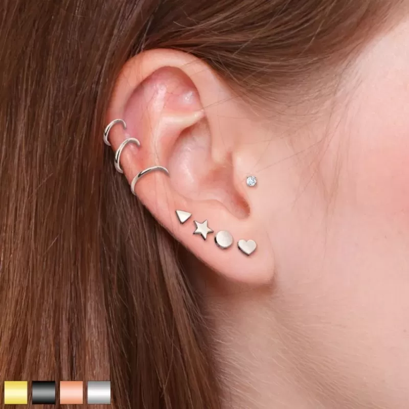 Серьга микроштанга для пирсинга уха PiercedFish JA02-ST из стали