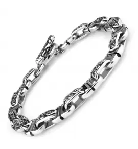 Мужской браслет-цепь из стали Everiot SB-MJ-15269 с орнаментом