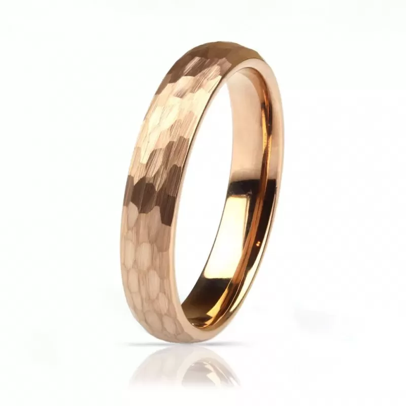 Кольцо из карбида вольфрама INFY R-TG-0069 с неровной граненой поверхностью