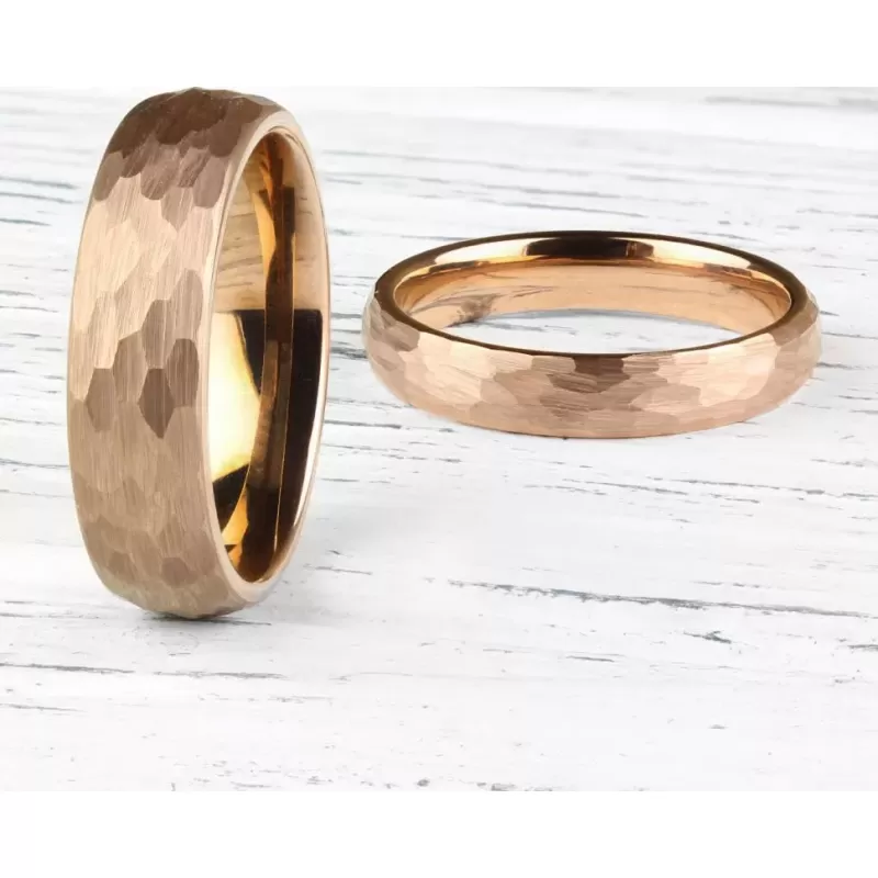 Кольцо из карбида вольфрама INFY R-TG-0069 с неровной граненой поверхностью