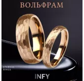 Кольцо из карбида вольфрама INFY R-TG-0069 с неровной граненой поверхностью