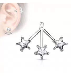 Джекет для сережек TATIC ED-11-C со звездочками и фианитами