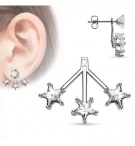 Джекет для сережек TATIC ED-11-C со звездочками и фианитами