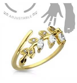 Безразмерное незамкнутое кольцо для пальцев ног/на фалангу TATIC R-A17555-GD в виде веточки