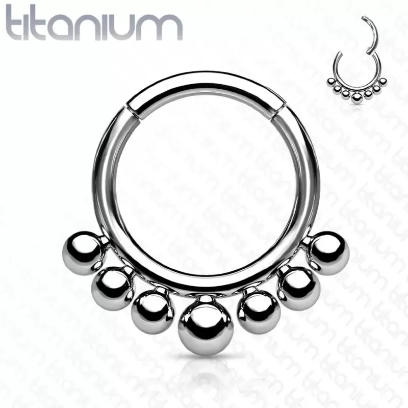 Титановое кольцо кликер Pirslab RHT54 серьга для пирсинга септума, уха, брови, губ