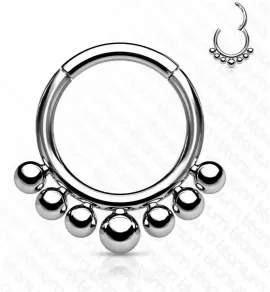 Титановое кольцо кликер Pirslab RHT54 серьга для пирсинга септума, уха, брови, губ