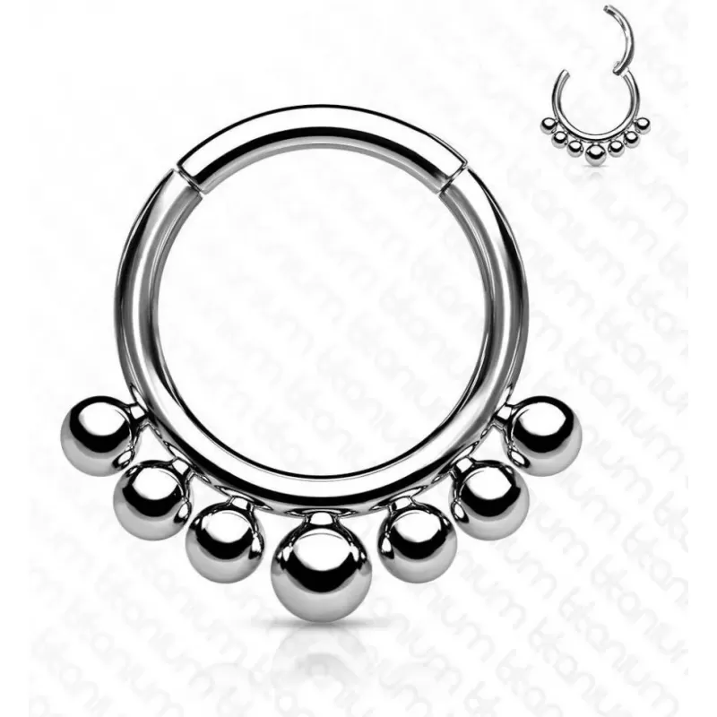 Титановое кольцо кликер Pirslab RHT54 серьга для пирсинга септума, уха, брови, губ