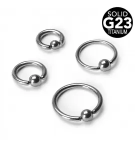 Серьга кольцо из титана с шариком Pirslab T23R для септума, хряща уха, брови, носа, губ, пупка, сосков, пирсинга смайл