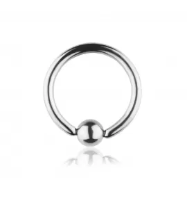 Серьга кольцо из титана с шариком Pirslab T23R для септума, хряща уха, брови, носа, губ, пупка, сосков, пирсинга смайл