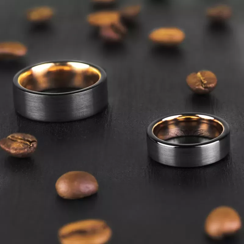 Черное кольцо из карбида вольфрама INFY RTG-4500