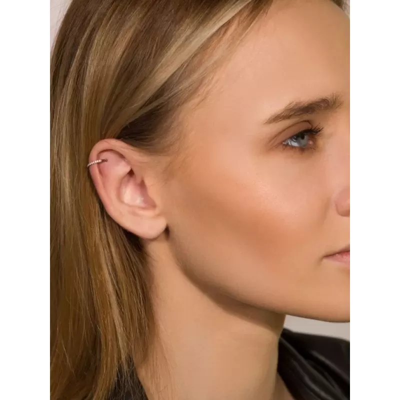 Кольцо кликер из стали c фианитами PiercedFish PC41 серьга для пирсинга септума, трагуса и хеликса, брови, губ, сосков, пупка