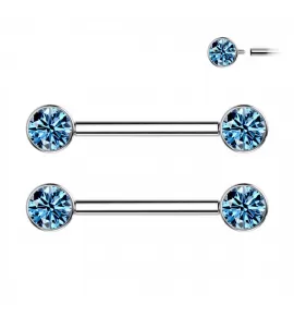Набор 2 шт. штанга для пирсинга сосков из титана Pirslab SET-TIK01-Q с фианитами