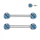 Набор 2 шт. штанга для пирсинга сосков из титана Pirslab SET-TIK01-Q с фианитами
