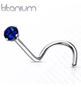 Титановая серьга для пирсинга носа (нострил) Pirslab T23NO4-B с фианитом