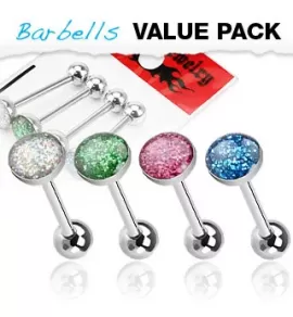 Набор из 4 штанг для пирсинга языка PiercedFish VB-013