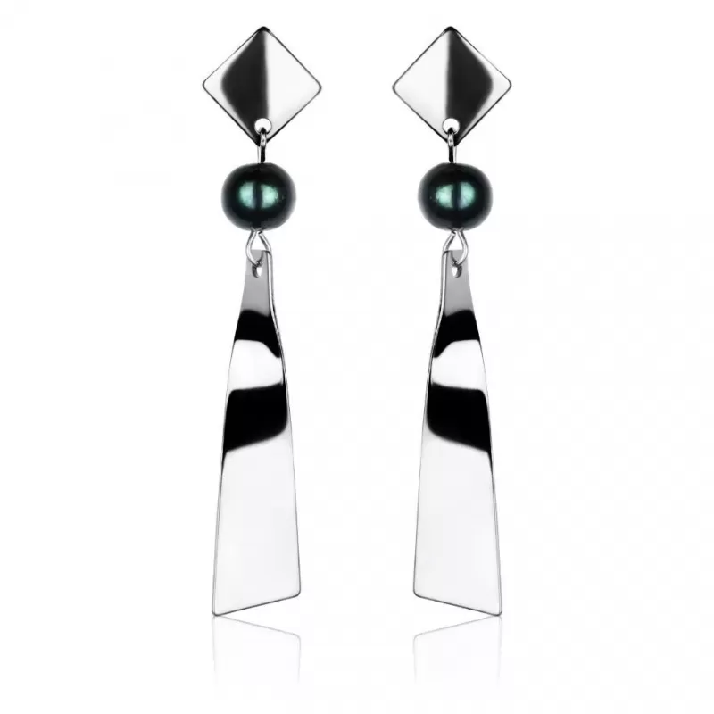 Висячие серьги с черным жемчугом Everiot Select SE-LNS-0002