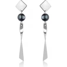 Висячие серьги с черным жемчугом Everiot Select SE-LNS-0002