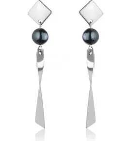 Висячие серьги с черным жемчугом Everiot Select SE-LNS-0002
