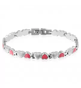 Браслет из стали TATIC SBS-1036 с сердечками