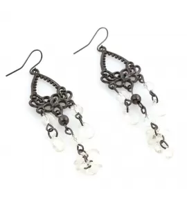 Серьги Indigo ING-RR-121 с цветком и прозрачными кристаллами