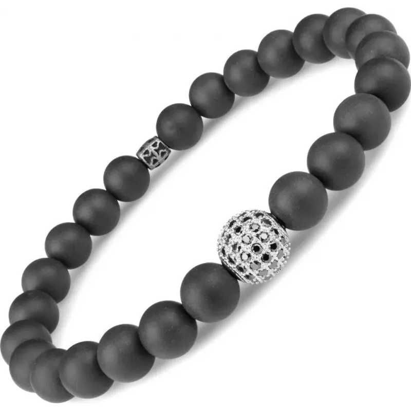 Эластичный браслет Everiot Select LNS-2015 из агата с фианитами