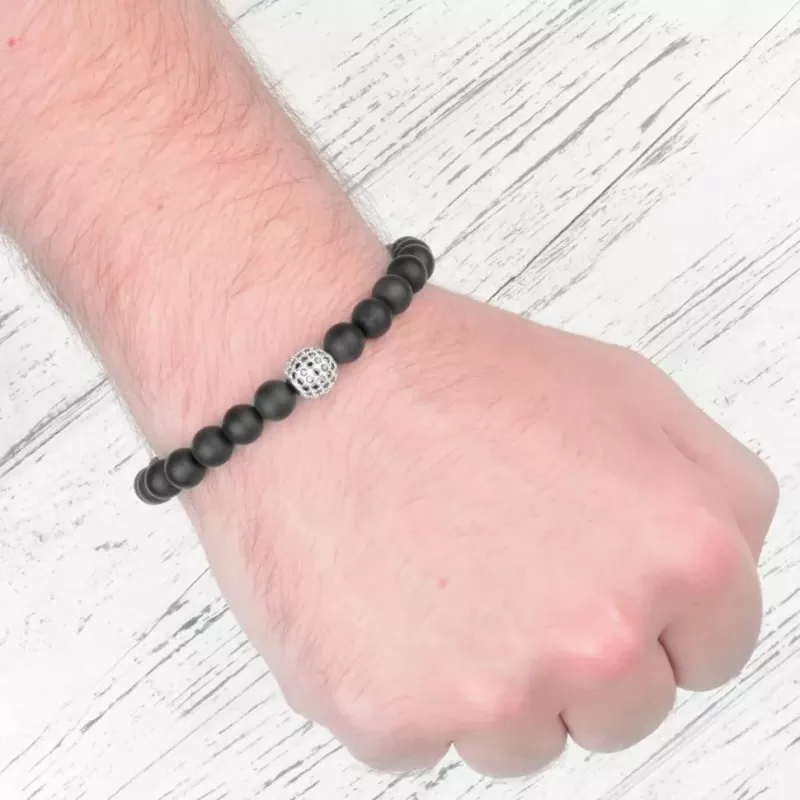 Эластичный браслет Everiot Select LNS-2015 из агата с фианитами