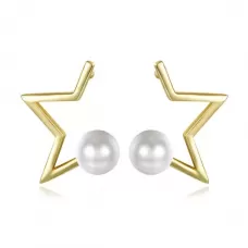 Серьги-гвоздики Everiot SE-XP-14263 золотистые с имитацией жемчуга