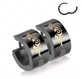 Серьги-кольца стальные TATIC SE2134 с орнаментом